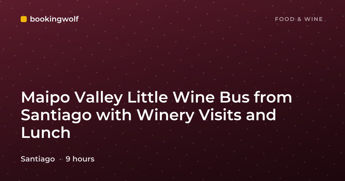 Maipo Valley Little Wine Bus from Santiago with Winery Visits and Lunch