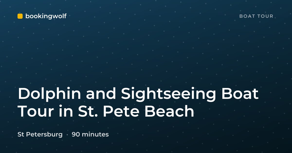 Dolphin and Sightseeing Boat Tour in St. Pete Beach