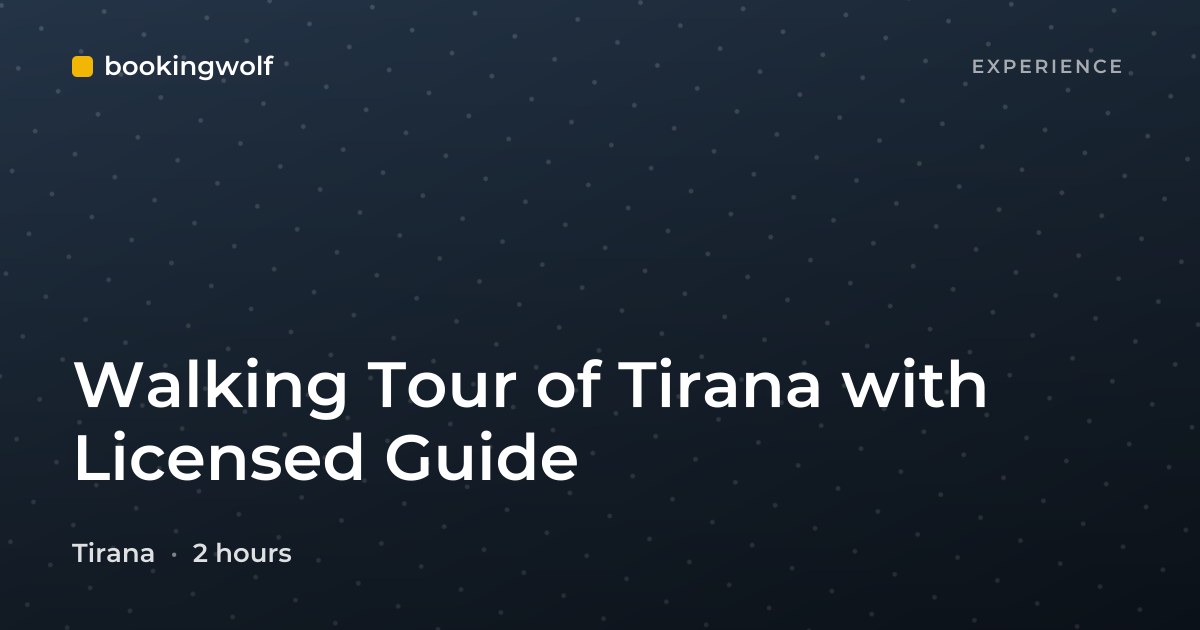 Walking Tour of Tirana with Licensed Guide