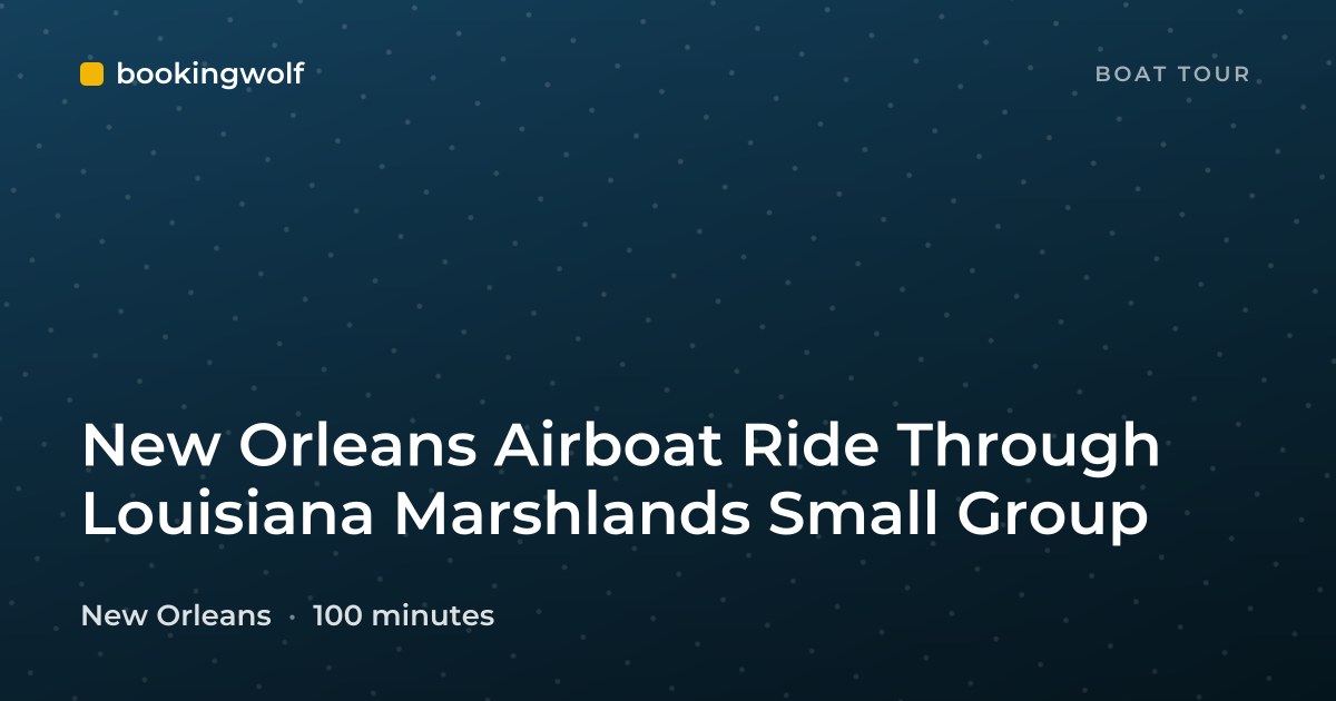 New Orleans Airboat Ride Through Louisiana Marshlands Small Group