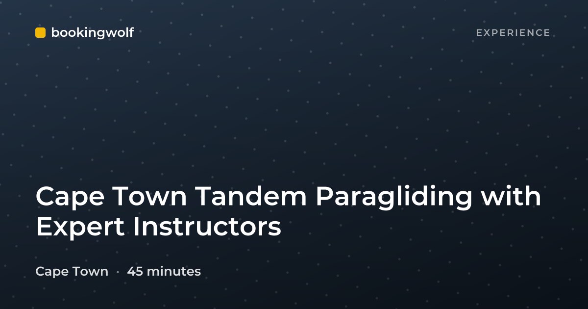 Cape Town Tandem Paragliding with Expert Instructors