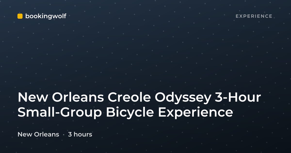 New Orleans Creole Odyssey 3-Hour Small-Group Bicycle Experience