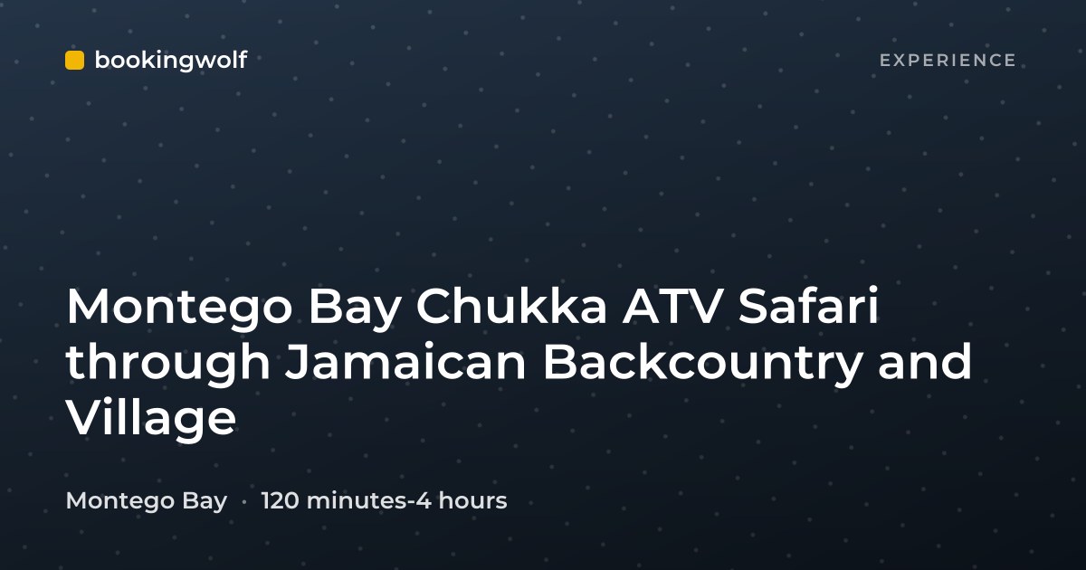 Montego Bay Chukka ATV Safari through Jamaican Backcountry and Village