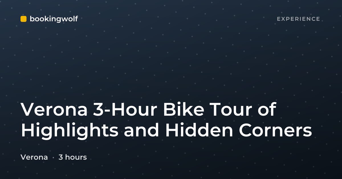 Verona 3-Hour Bike Tour of Highlights and Hidden Corners