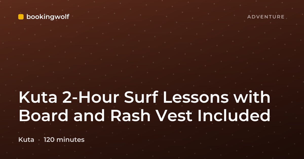 Kuta 2-Hour Surf Lessons with Board and Rash Vest Included