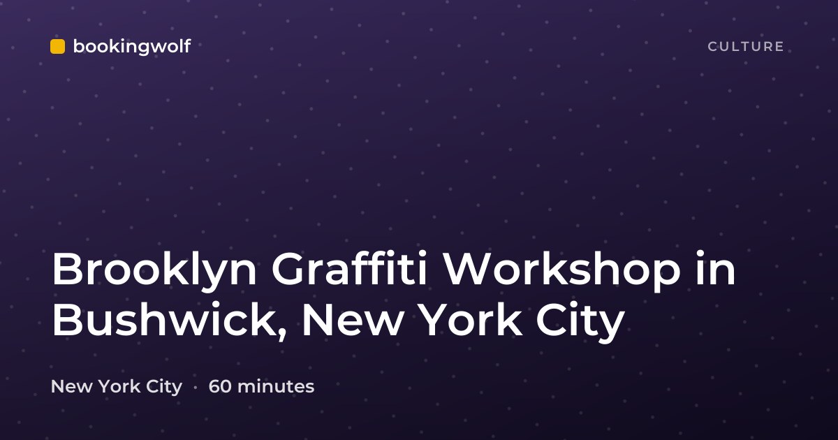 Brooklyn Graffiti Workshop in Bushwick, New York City