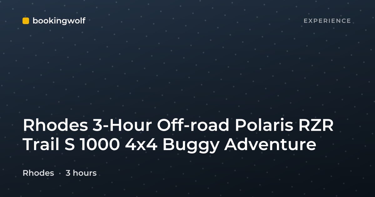 Rhodes 3-Hour Off-road Polaris RZR Trail S 1000 4x4 Buggy Adventure