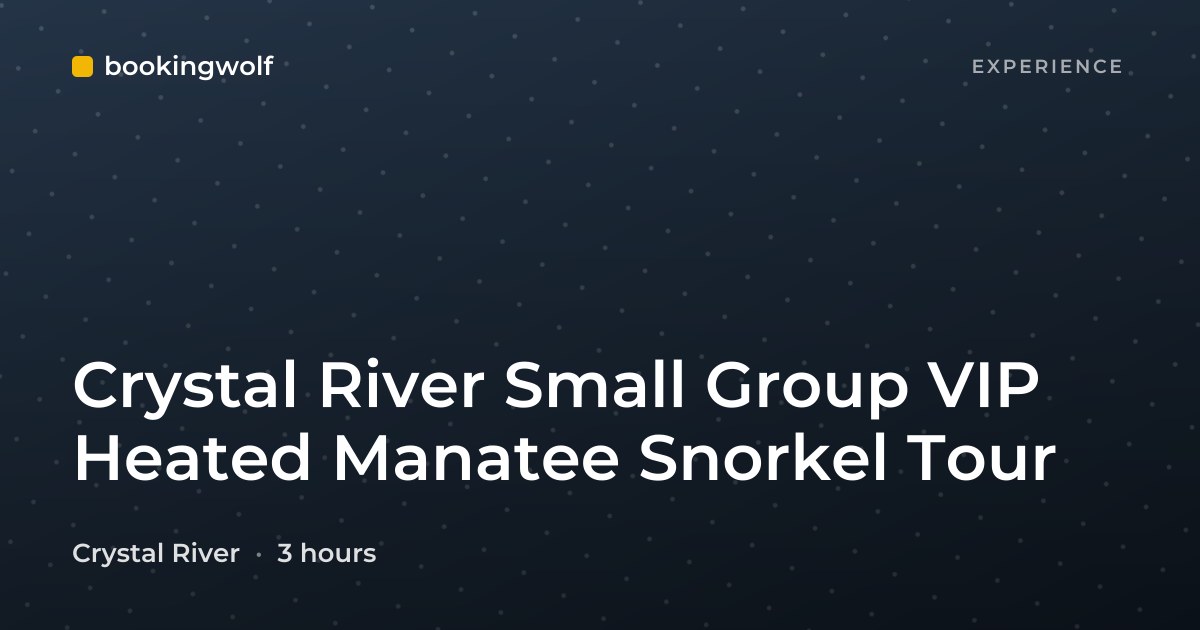 Crystal River Small Group VIP Heated Manatee Snorkel Tour