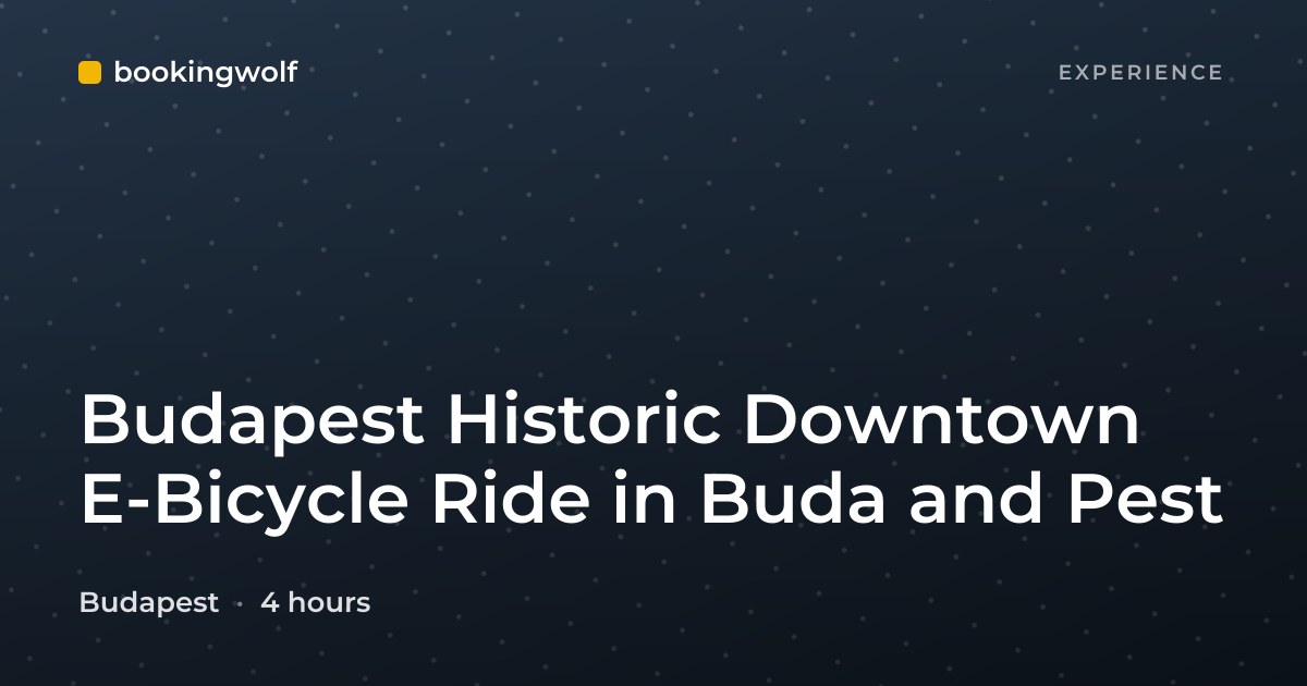 Budapest Historic Downtown E-Bicycle Ride in Buda and Pest