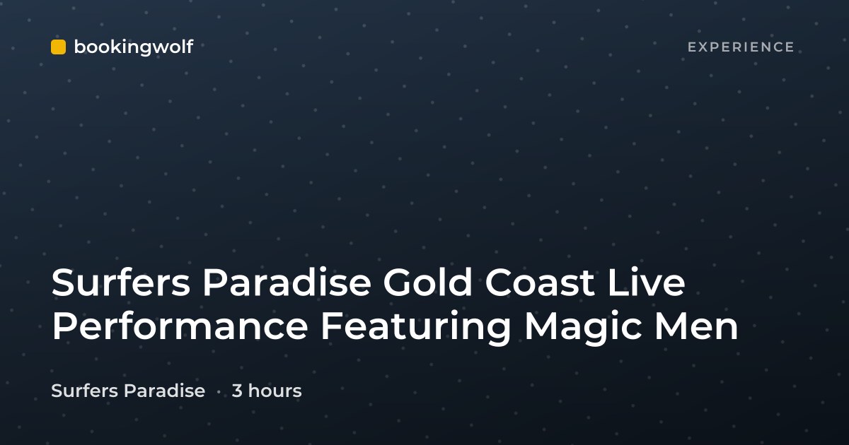 Surfers Paradise Gold Coast Live Performance Featuring Magic Men