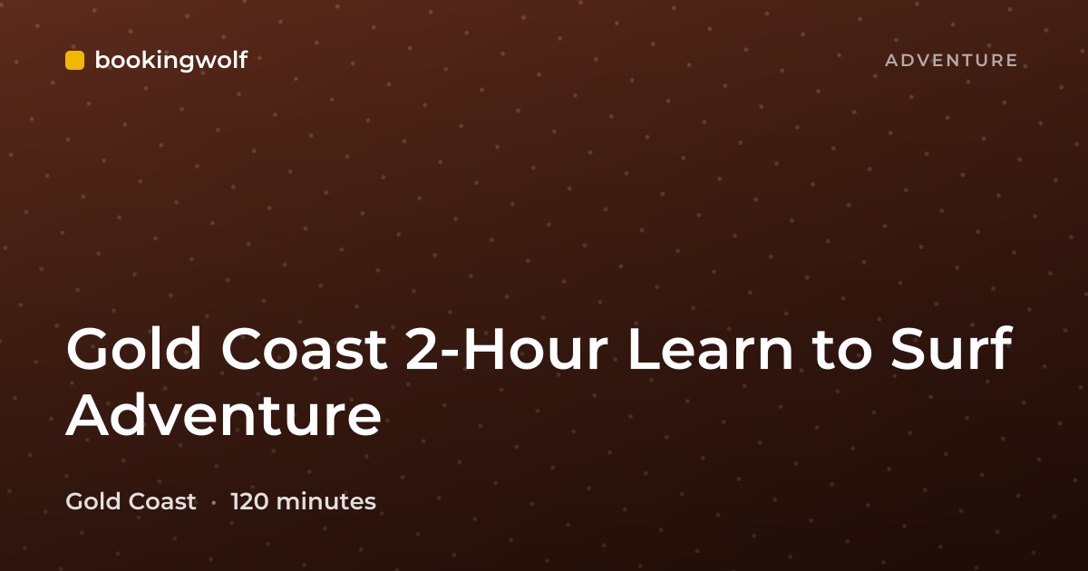 Gold Coast 2-Hour Learn to Surf Adventure