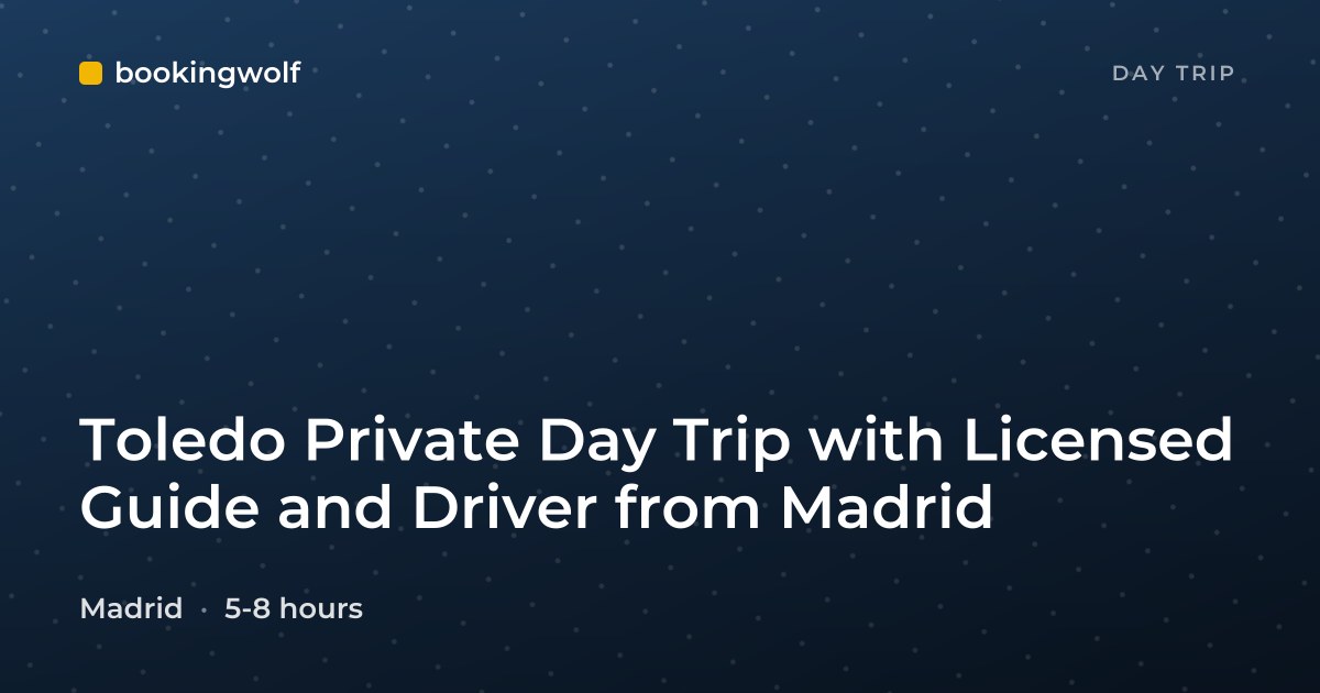 Toledo Private Day Trip with Licensed Guide and Driver from Madrid