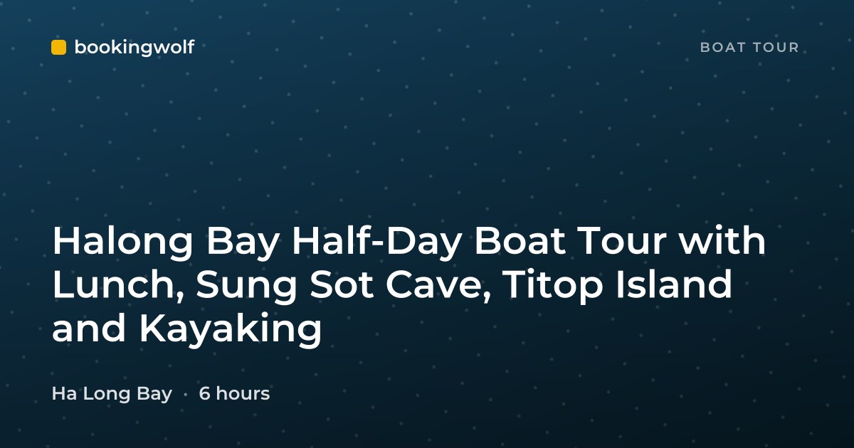 Halong Bay Half-Day Boat Tour with Lunch, Sung Sot Cave, Titop Island and Kayaking