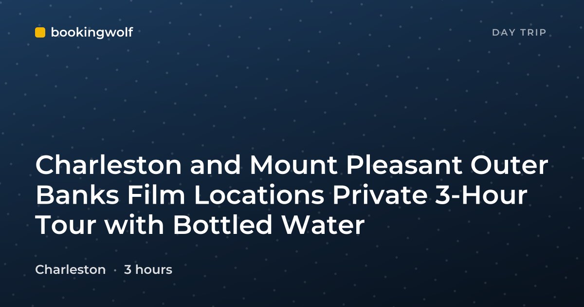 Charleston and Mount Pleasant Outer Banks Film Locations Private 3-Hour Tour with Bottled Water