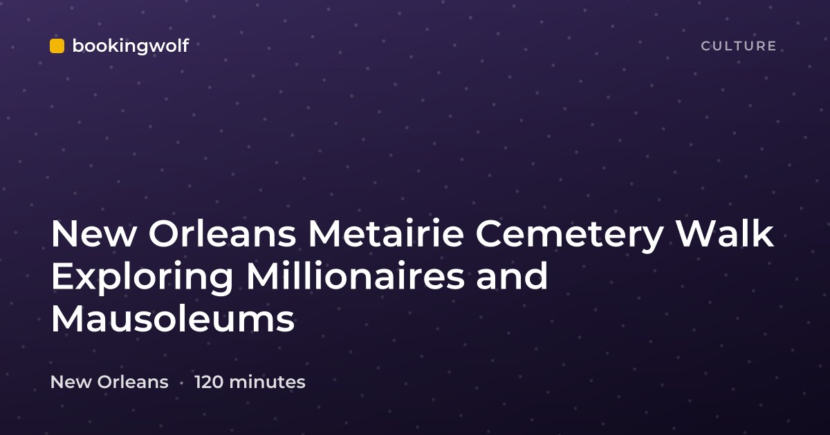 New Orleans Metairie Cemetery Walk Exploring Millionaires and Mausoleums