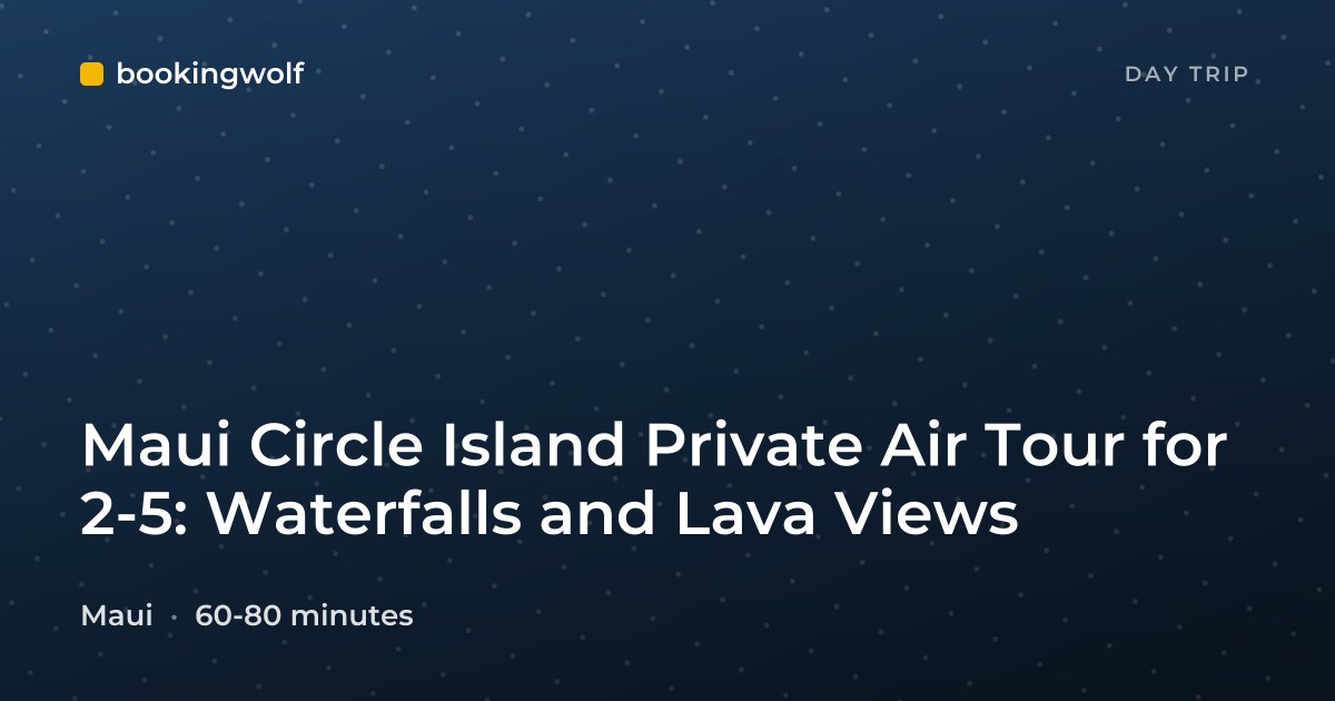 Maui Circle Island Private Air Tour for 2-5: Waterfalls and Lava Views