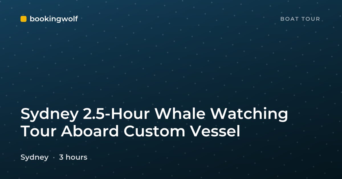 Sydney 2.5-Hour Whale Watching Tour Aboard Custom Vessel