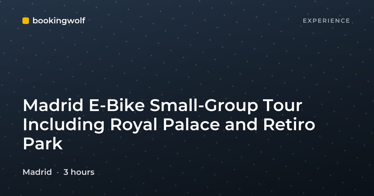 Madrid E-Bike Small-Group Tour Including Royal Palace and Retiro Park