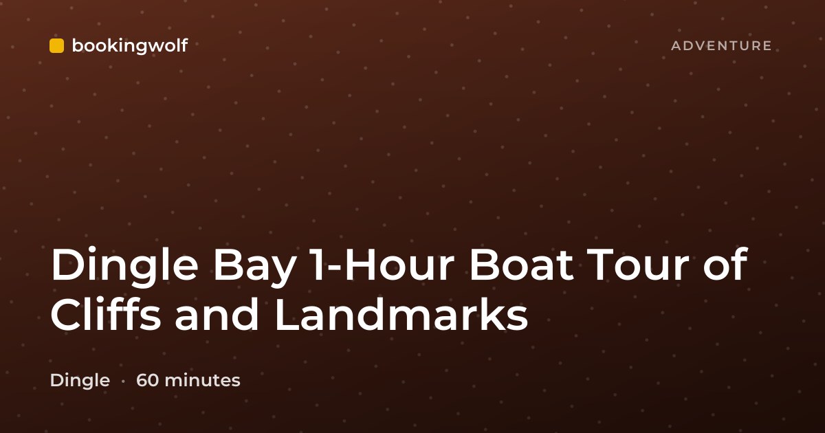 Dingle Bay 1-Hour Boat Tour of Cliffs and Landmarks
