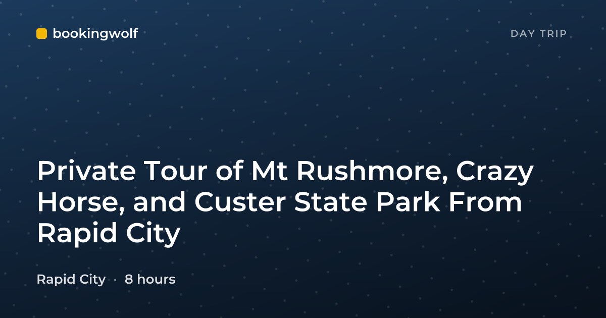 Private Tour of Mt Rushmore, Crazy Horse, and Custer State Park From Rapid City