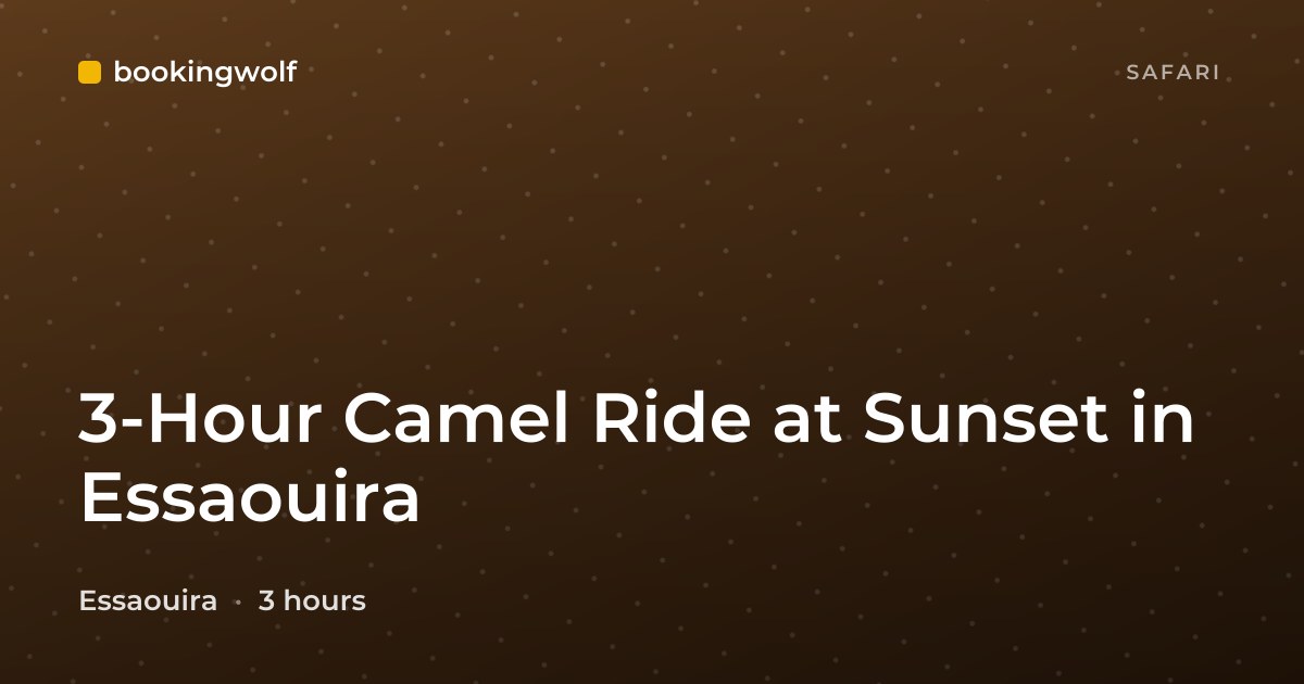 3-Hour Camel Ride at Sunset in Essaouira