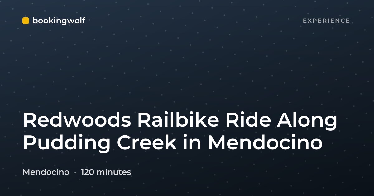 Redwoods Railbike Ride Along Pudding Creek in Mendocino