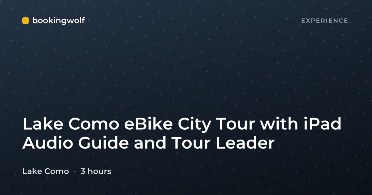 Lake Como eBike City Tour with iPad Audio Guide and Tour Leader