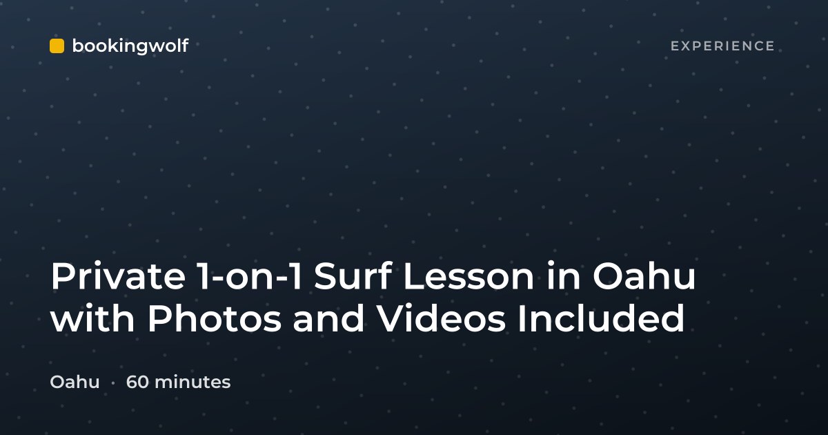 Private 1-on-1 Surf Lesson in Oahu with Photos and Videos Included