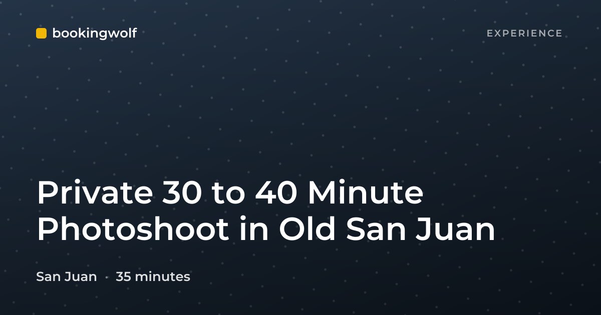 Private 30 to 40 Minute Photoshoot in Old San Juan