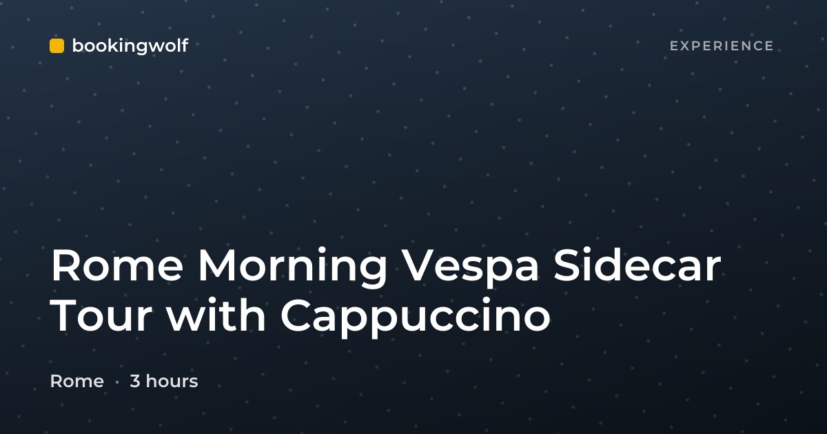 Rome Morning Vespa Sidecar Tour with Cappuccino