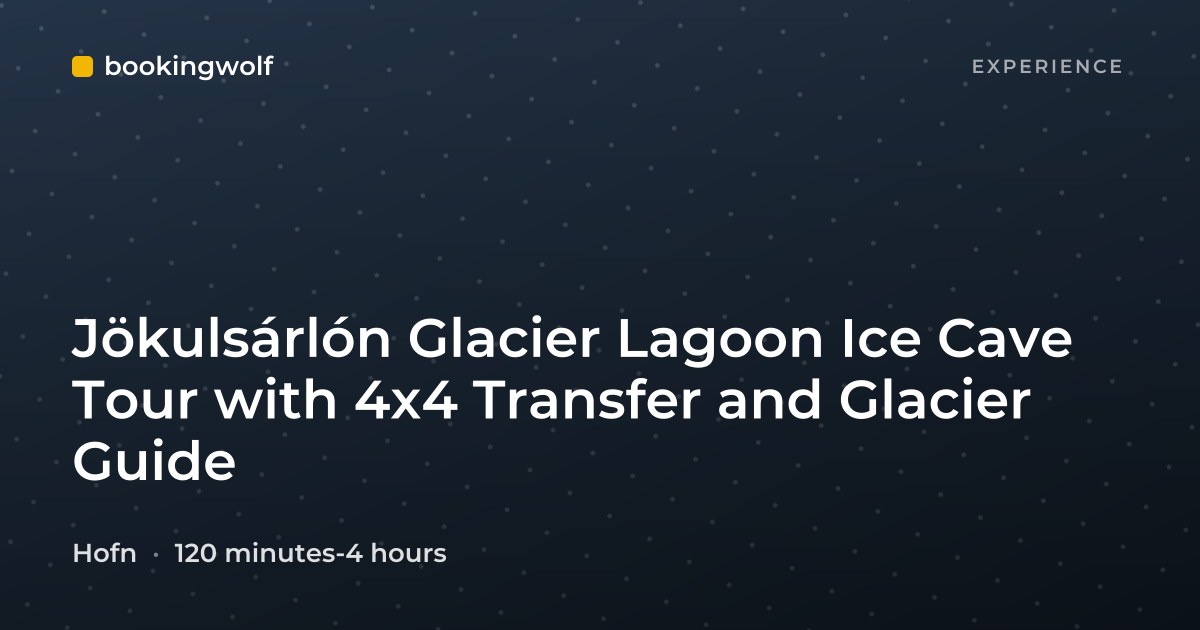 Jökulsárlón Glacier Lagoon Ice Cave Tour with 4x4 Transfer and Glacier Guide