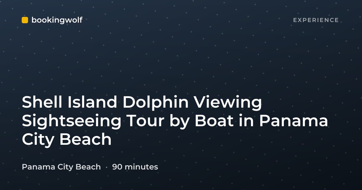 Shell Island Dolphin Viewing Sightseeing Tour by Boat in Panama City Beach