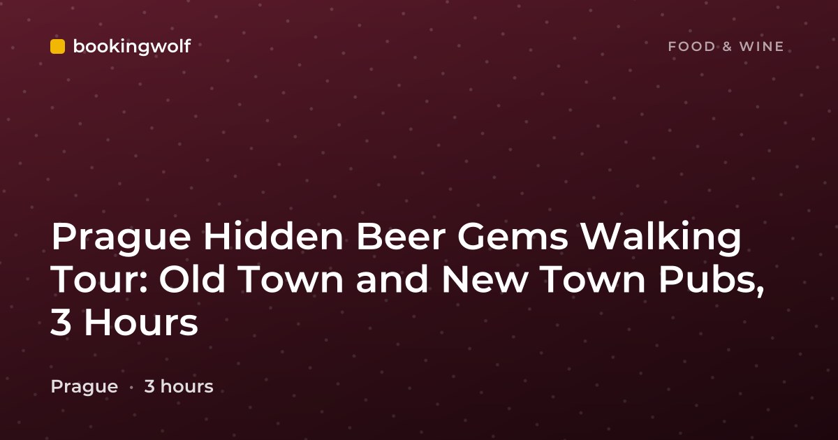 Prague Hidden Beer Gems Walking Tour: Old Town and New Town Pubs, 3 Hours