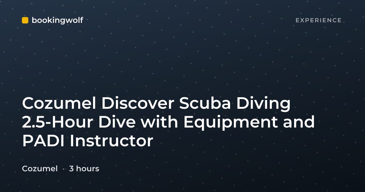 Cozumel Discover Scuba Diving 2.5-Hour Dive with Equipment and PADI Instructor