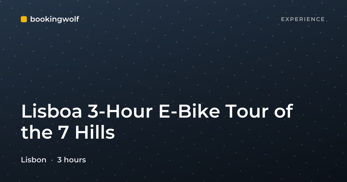 Lisboa 3-Hour E-Bike Tour of the 7 Hills