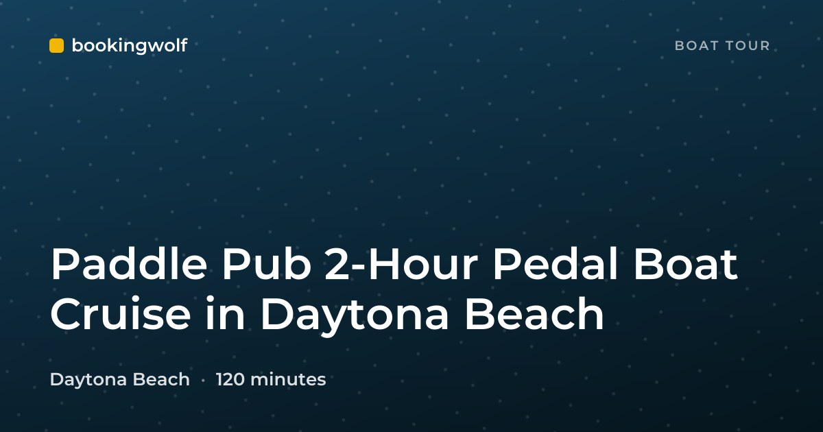 Paddle Pub 2-Hour Pedal Boat Cruise in Daytona Beach