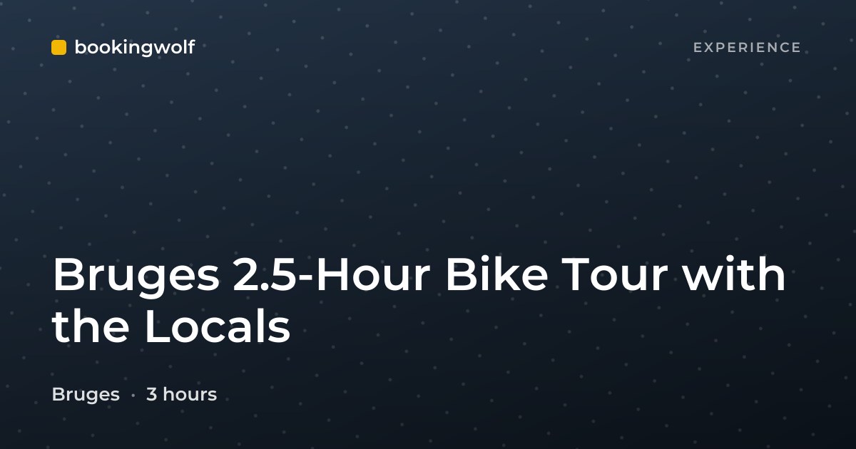 Bruges 2.5-Hour Bike Tour with the Locals