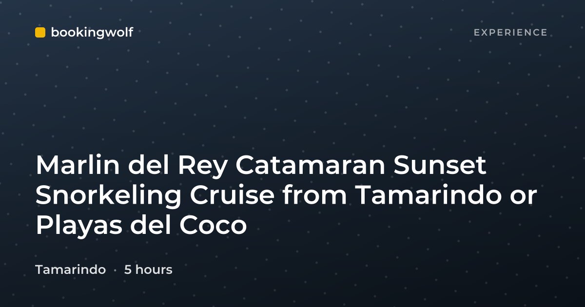 Marlin del Rey Catamaran Sunset Snorkeling Cruise from Tamarindo or Playas del Coco
