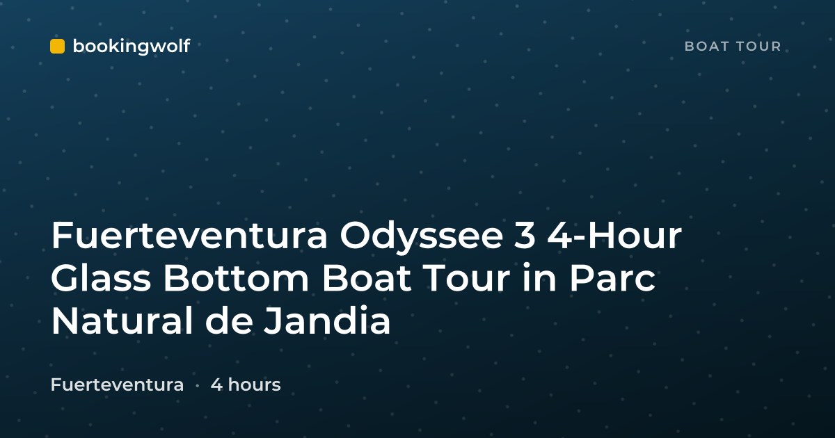 Fuerteventura Odyssee 3 4-Hour Glass Bottom Boat Tour in Parc Natural de Jandia