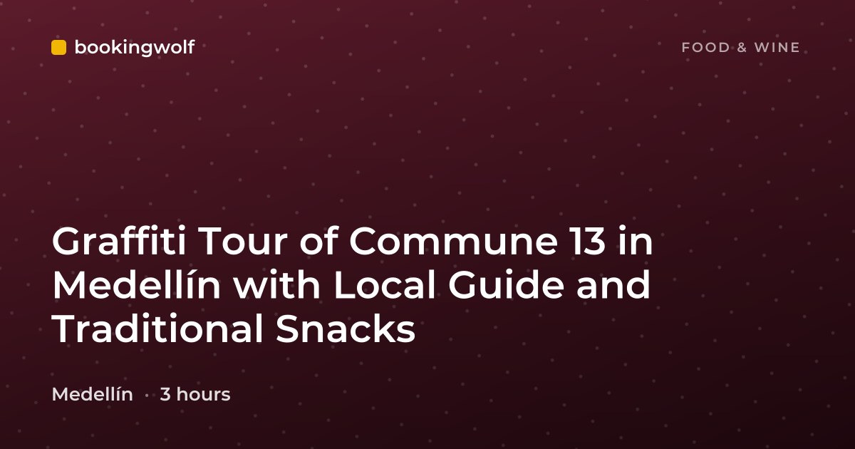 Graffiti Tour of Commune 13 in Medellín with Local Guide and Traditional Snacks