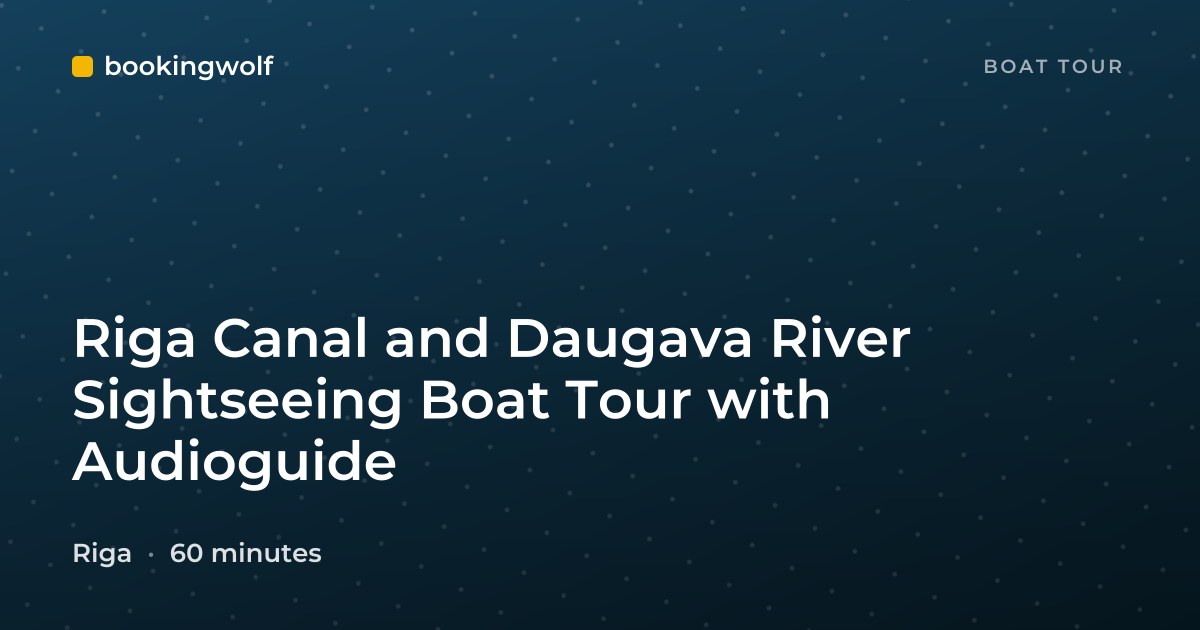 Riga Canal and Daugava River Sightseeing Boat Tour with Audioguide
