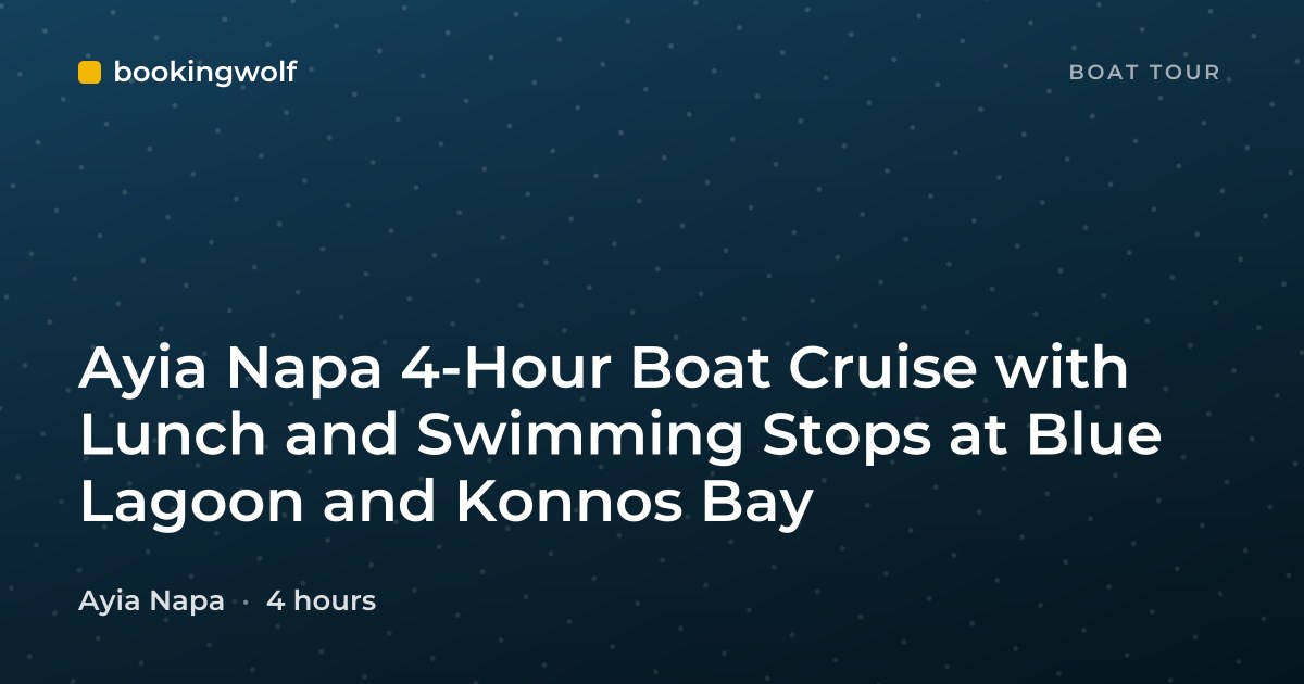 Ayia Napa 4-Hour Boat Cruise with Lunch and Swimming Stops at Blue Lagoon and Konnos Bay