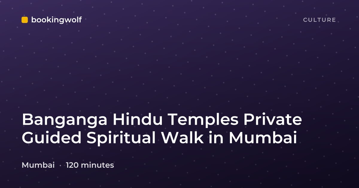 Banganga Hindu Temples Private Guided Spiritual Walk in Mumbai