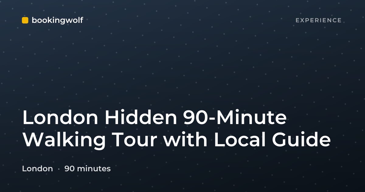 London Hidden 90-Minute Walking Tour with Local Guide