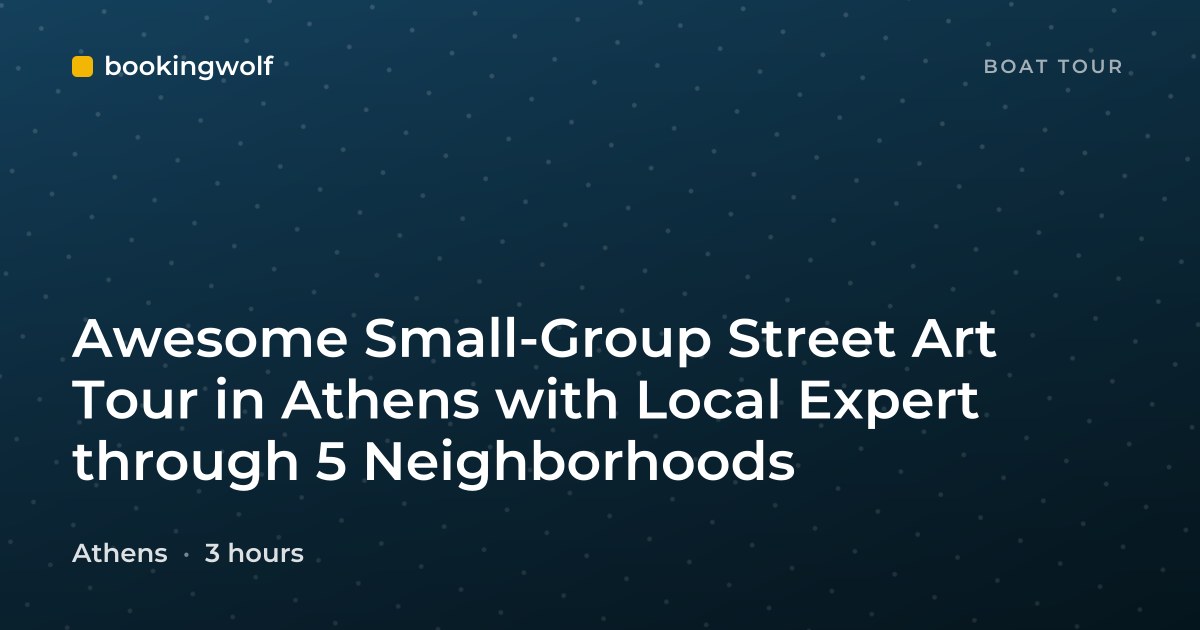 Awesome Small-Group Street Art Tour in Athens with Local Expert through 5 Neighborhoods