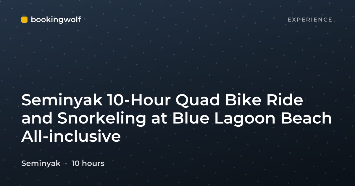 Seminyak 10-Hour Quad Bike Ride and Snorkeling at Blue Lagoon Beach All-inclusive