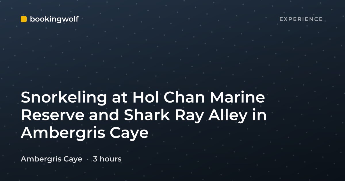 Snorkeling at Hol Chan Marine Reserve and Shark Ray Alley in Ambergris Caye