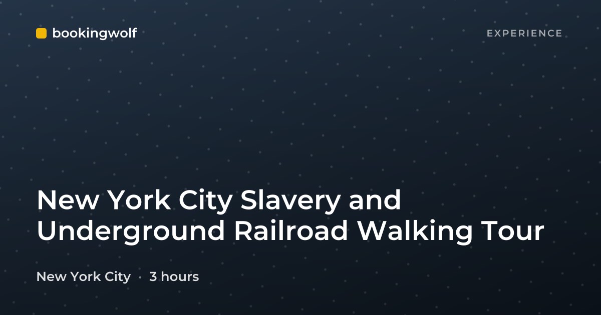 New York City Slavery and Underground Railroad Walking Tour