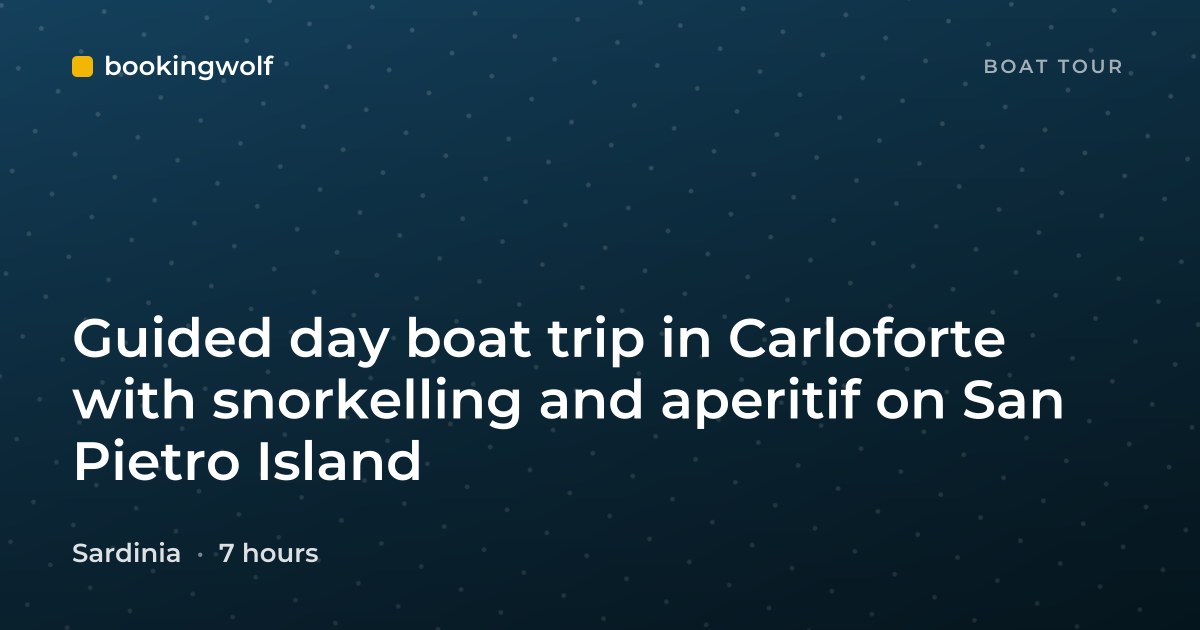 Guided day boat trip in Carloforte with snorkelling and aperitif on San Pietro Island