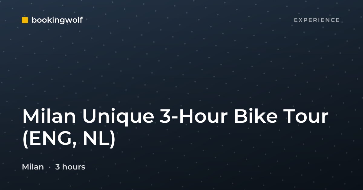 Milan Unique 3-Hour Bike Tour (ENG, NL)
